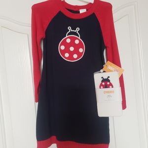Gymboree NWT lady bug Sweater Dress NWT matching tights.